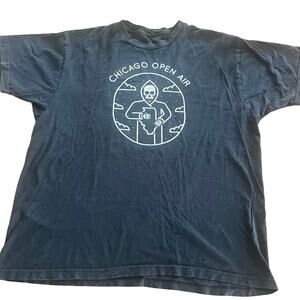 2017 Chicago Open Air Music Festival Black T-Shirt Ozzy Korn Kiss-Large